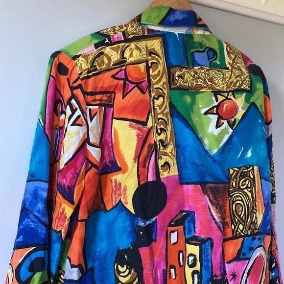 VINTAGE Fashion Network 100% silk blouse - Picture 9 of 11